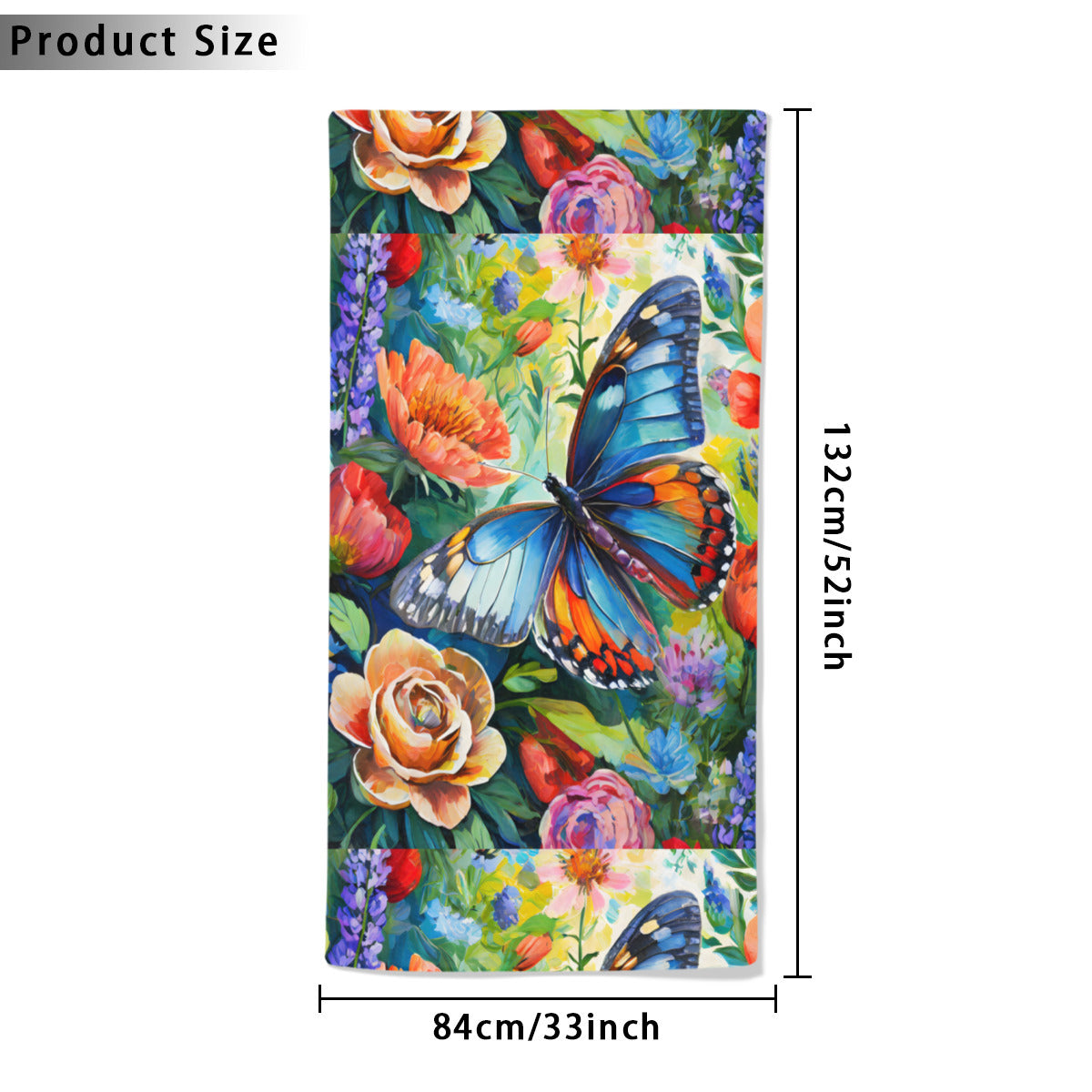 Tropical Butterfly Beach towel 33×52inch｜Microfiber