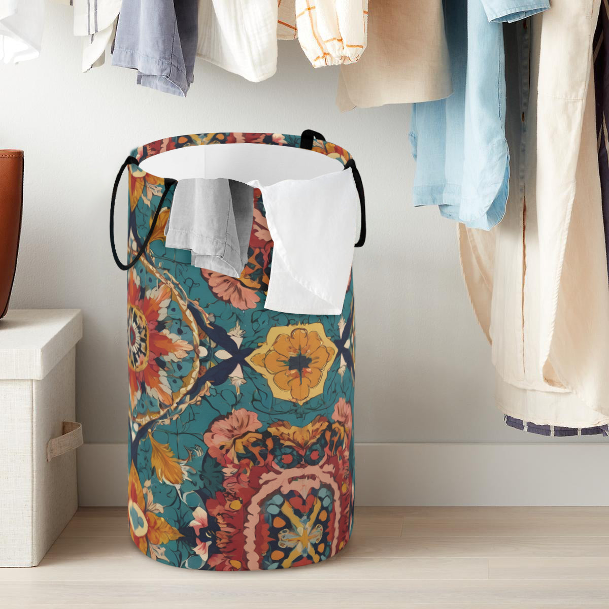 Abstract Design Large Capacity Foldable Laundry Basket | Polyester