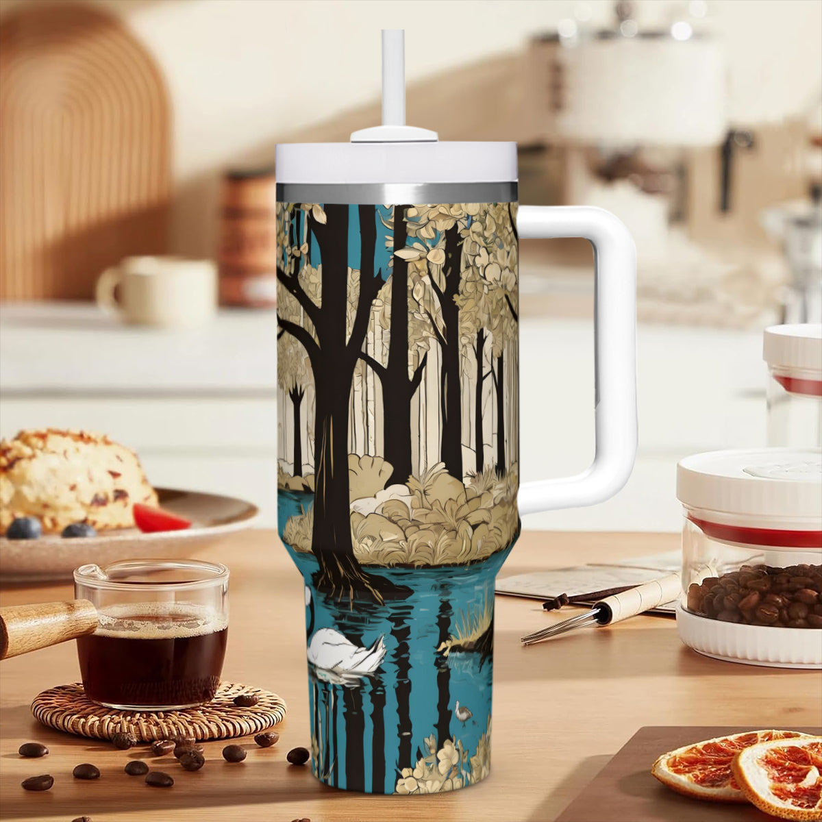 Landscape Wonder Large Capacity Tumbler with Handle(1100ml/40oz) | Stainless Steel 304